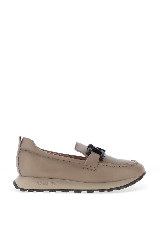 Women's Glitter - Embellished Loafers in Silver for a Sparkly Party Look Hispanitas Loira Leather Buckle Loafer, Taupe Women's Glitter - Embellished Loafers in Silver for a Sparkly Party Look Hispanitas Loira Leather Buckle Loafer, Taupe