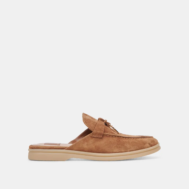 Women's Bow - Embellished Loafers in Red for a Feminine Touch LASAIL FLATS BROWN SUEDE Women's Bow - Embellished Loafers in Red for a Feminine Touch LASAIL FLATS BROWN SUEDE