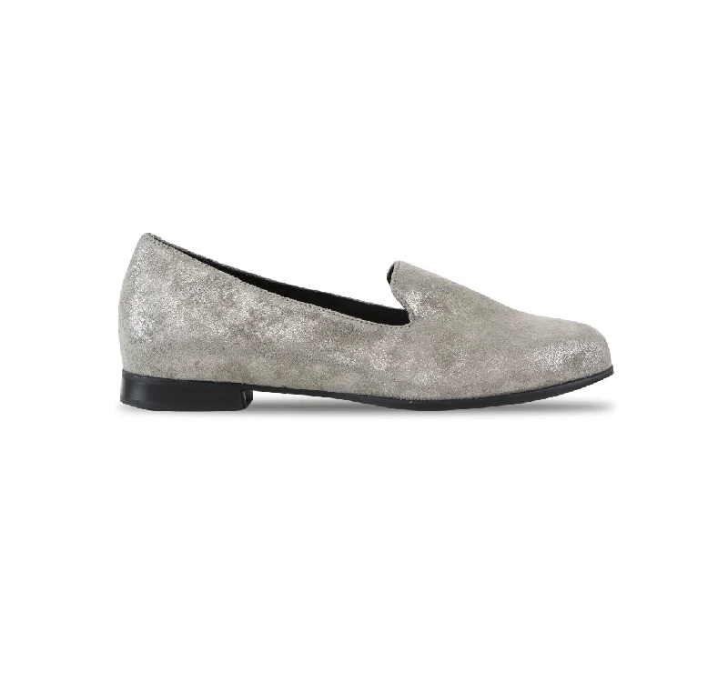 Women's Tassel - Trimmed Loafers with a Low Heel in Olive Green for a Trendy Twist ELENA-GUNMETAL METALLIC Women's Tassel - Trimmed Loafers with a Low Heel in Olive Green for a Trendy Twist ELENA-GUNMETAL METALLIC