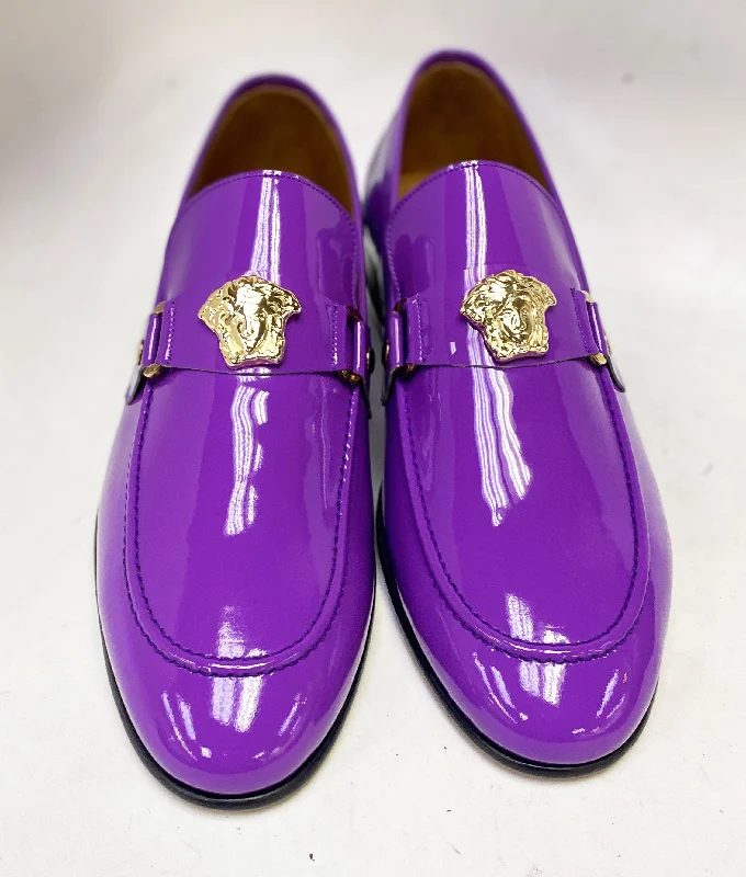 Women's Bow - Embellished Loafers in Red for a Feminine Touch Style: SL655P-Purple