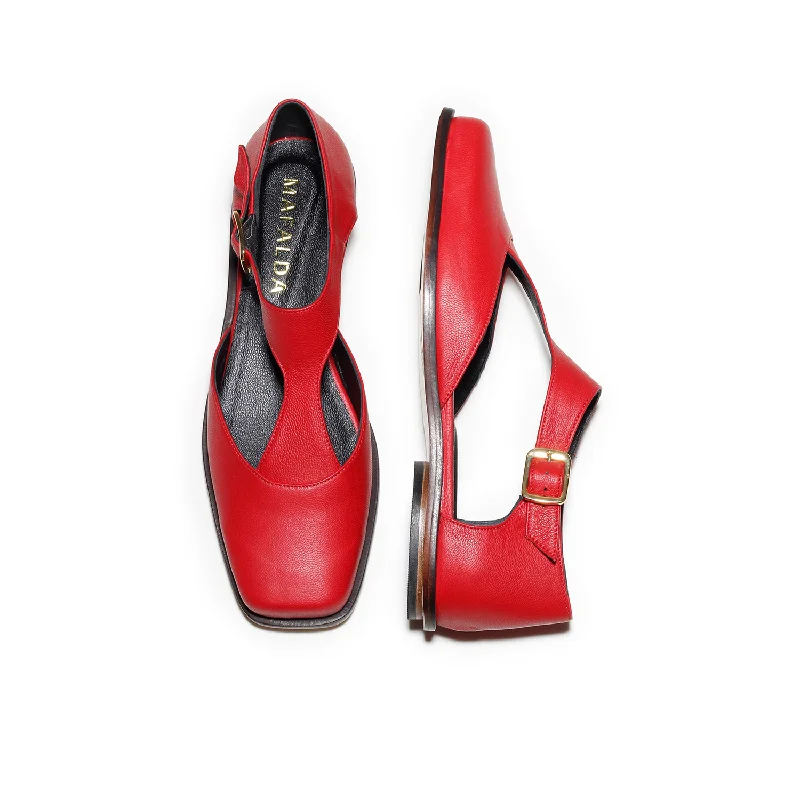 Women's Geometric - Patterned Loafers in Multicolor for a Fashion - Forward Look Carlota Red Flats Women's Geometric - Patterned Loafers in Multicolor for a Fashion - Forward Look Carlota Red Flats