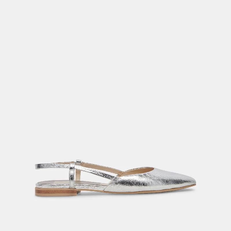 Women's Embroidered Floral Pattern Loafers in Beige for a Spring - Inspired Outfit NARAH FLATS SILVER METALLIC LEATHER Women's Embroidered Floral Pattern Loafers in Beige for a Spring - Inspired Outfit NARAH FLATS SILVER METALLIC LEATHER