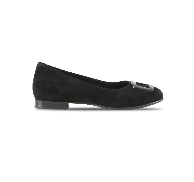 Women's Memory Foam Insole Loafers in Pink for Added Comfort GIANNA-BLACK SUEDE