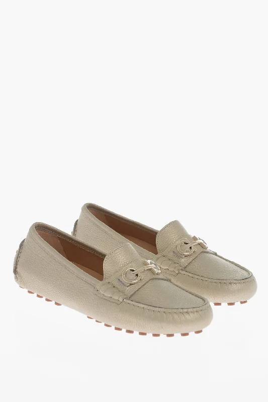 Women's Premium Leather Tassel Loafers in Dark Brown for a Classic Office Look Salvatore Ferragamo Hammered Leather Odilia Loafer With Clamp Women's Premium Leather Tassel Loafers in Dark Brown for a Classic Office Look Salvatore Ferragamo Hammered Leather Odilia Loafer With Clamp