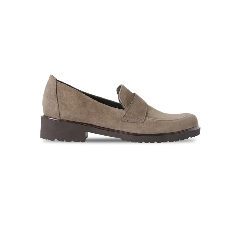 Women's Cashmere - Lined Loafers in Burgundy for Warmth in Winter GEENA-TAUPE SUEDE Women's Cashmere - Lined Loafers in Burgundy for Warmth in Winter GEENA-TAUPE SUEDE