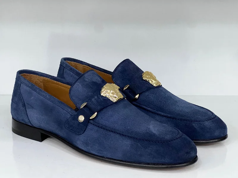 Women's Cashmere - Lined Loafers in Burgundy for Warmth in Winter Style: SL655S-Blue Women's Cashmere - Lined Loafers in Burgundy for Warmth in Winter Style: SL655S-Blue