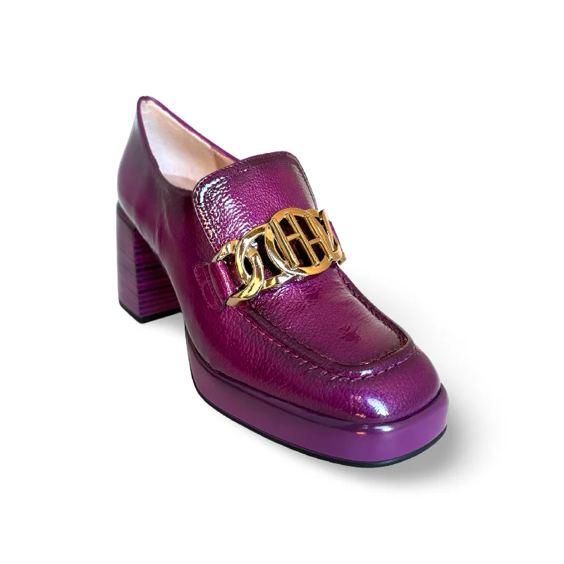 Women's Premium Leather Tassel Loafers in Dark Brown for a Classic Office Look Tokio Magenta Patent Heel