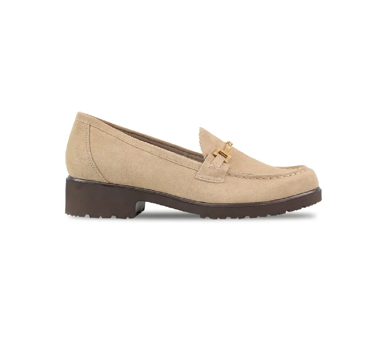 Women's Premium Leather Tassel Loafers in Dark Brown for a Classic Office Look COLLEEN-SAND SUEDE Women's Premium Leather Tassel Loafers in Dark Brown for a Classic Office Look COLLEEN-SAND SUEDE