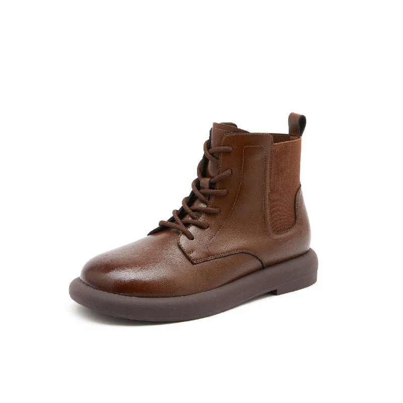 Women's Cashmere - Lined Loafers in Burgundy for Warmth in Winter Women's Action Leather Lace-up Boots-69091W