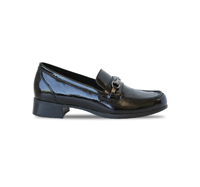 Women's Fur - Lined Loafers in Tan for a Cozy Winter Option GRYFFIN-BLACK CRINKLE PATENT Women's Fur - Lined Loafers in Tan for a Cozy Winter Option GRYFFIN-BLACK CRINKLE PATENT
