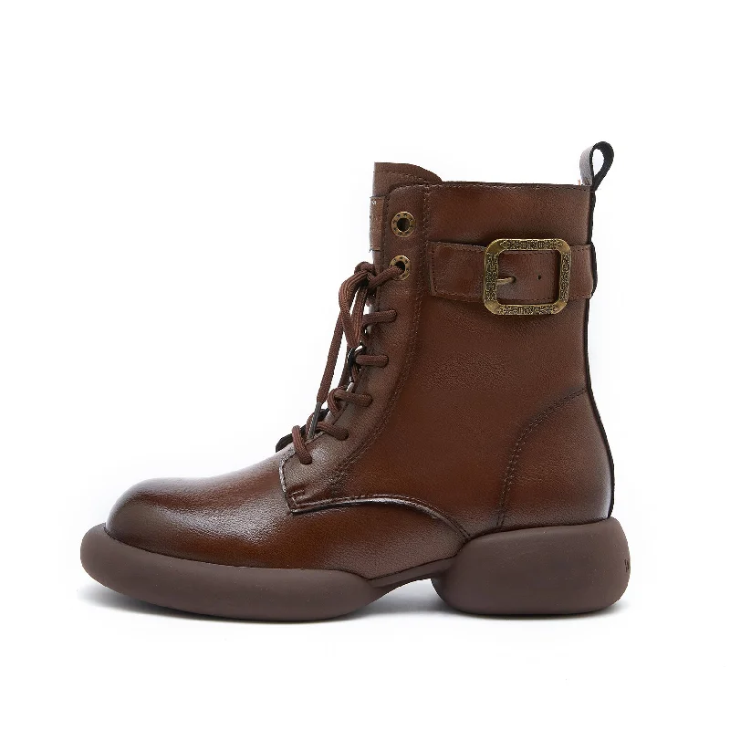 Women's Premium Leather Tassel Loafers in Dark Brown for a Classic Office Look Women's Action Leather Lace-up Boots-69095W Women's Premium Leather Tassel Loafers in Dark Brown for a Classic Office Look Women's Action Leather Lace-up Boots-69095W