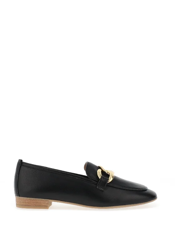 Women's Tassel - Trimmed Loafers with a Low Heel in Olive Green for a Trendy Twist Unisa Buyo Leather Chain Loafer, Black Women's Tassel - Trimmed Loafers with a Low Heel in Olive Green for a Trendy Twist Unisa Buyo Leather Chain Loafer, Black