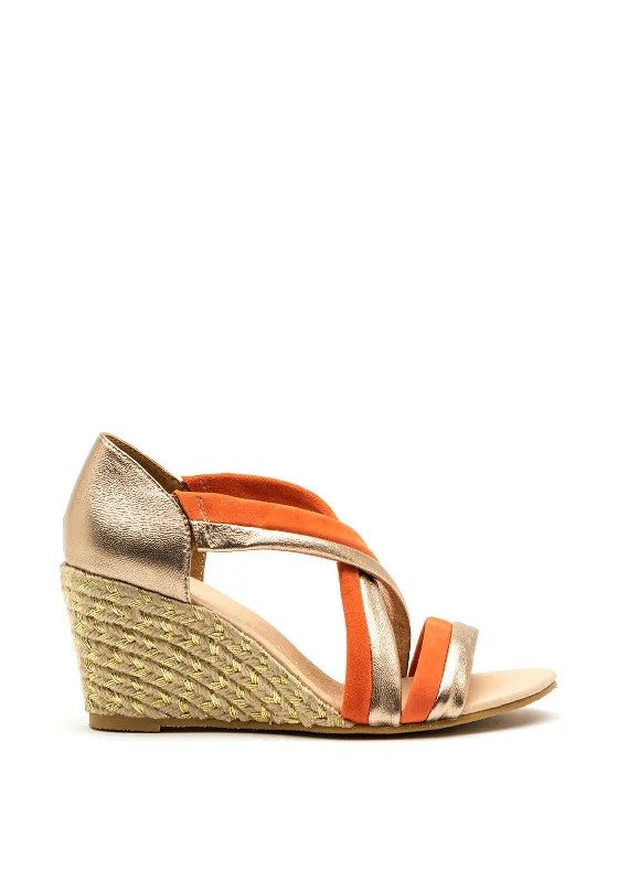 Women's Flat Slide Sandals with a Memory Foam Insole in White for All - Day Comfort Women's Flat Slide Sandals with a Memory Foam Insole in White for All - Day Comfort Women's Flat Slide Sandals with a Memory Foam Insole in White for All - Day Comfort Kate Appleby Lerwick Wedged Sandals, Gold & Coral