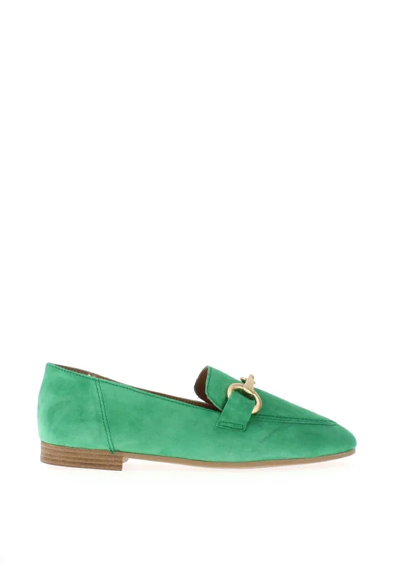 Women's Embroidered Floral Pattern Loafers in Beige for a Spring - Inspired Outfit Women's Embroidered Floral Pattern Loafers in Beige for a Spring - Inspired Outfit Tamaris Suede Gold Buckle Loafers, Green