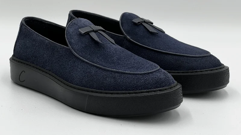 Women's Bow - Embellished Loafers in Red for a Feminine Touch Style: S8856-Blue