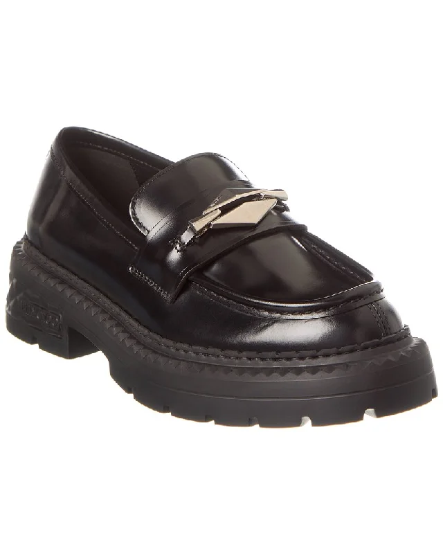 Women's Metallic Foil - Finish Loafers in Gold for a Glamorous Night Out Jimmy Choo Marlow Diamond/F Leather Loafer Women's Metallic Foil - Finish Loafers in Gold for a Glamorous Night Out Jimmy Choo Marlow Diamond/F Leather Loafer