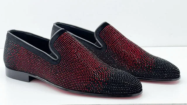 Women's Premium Leather Tassel Loafers in Dark Brown for a Classic Office Look Style: S54312-Red/Black