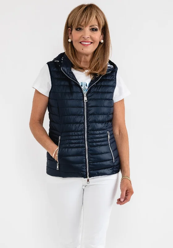 Barbara Lebek Hooded Quilted Gilet, Navy