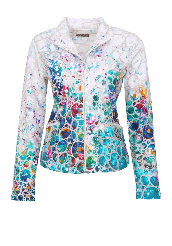 Dolcezza Bubble Print Lapel Collar Jacket, Multi