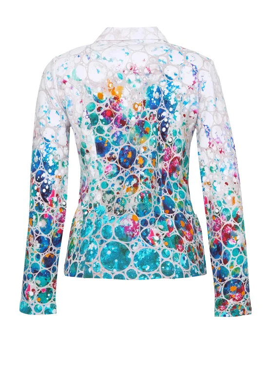 Dolcezza Bubble Print Lapel Collar Jacket, Multi