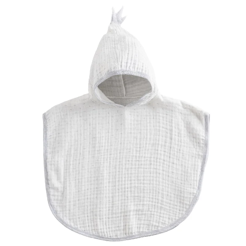 White Muslin Cotton Poncho