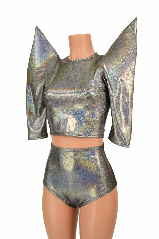 Mega Sharp Shoulder Top and Siren Shorts Set