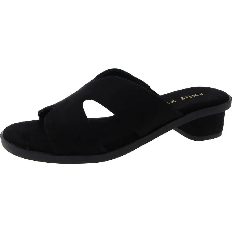 Shock - Absorbing Women's Sandals with a Soft Insole in Black for Active LifestylesAnne Klein Womens Timmy Faux Suede Slip On Slide Sandals Shock - Absorbing Women's Sandals with a Soft Insole in Black for Active LifestylesAnne Klein Womens Timmy Faux Suede Slip On Slide Sandals