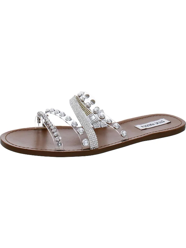 Anti - Slip Women's Sandals with a Grooved Sole in Green for Outdoor AdventuresAttentive Womens Embellished Slip-On Slide Sandals Anti - Slip Women's Sandals with a Grooved Sole in Green for Outdoor AdventuresAttentive Womens Embellished Slip-On Slide Sandals