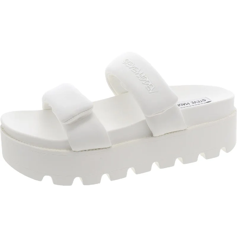 Plus Size Women's Wide - Width Platform Sandals in Black for Added Comfort and HeightBail Out Womens Adjustable Slip-On Platform Sandals