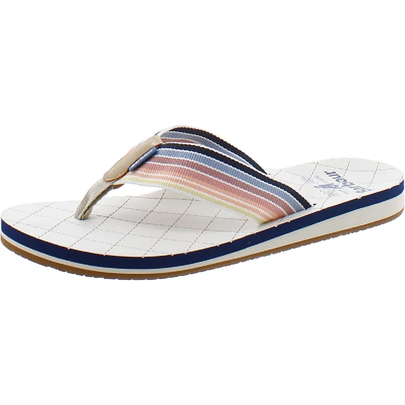 Women's Thong Sandals with a Beaded Design in Multicolor for a Beachy AestheticBarbour Womens Laceless Canvas Thong Sandals