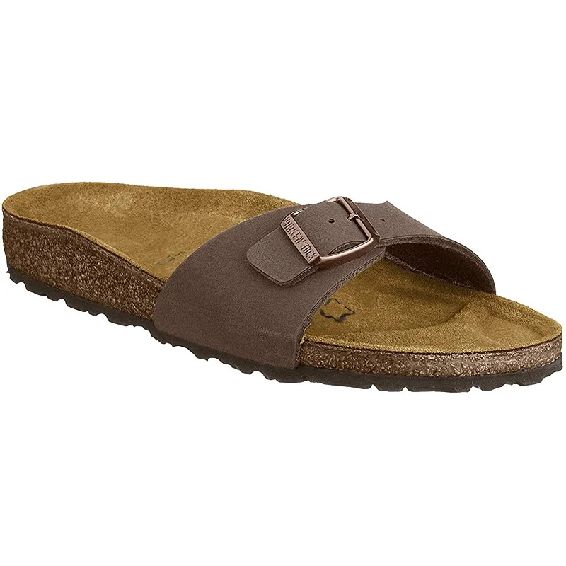 Shock - Absorbing Women's Sandals with a Soft Insole in Black for Active LifestylesMadrid Birko-Flor Nubuck Women's Slide Sandals Shock - Absorbing Women's Sandals with a Soft Insole in Black for Active LifestylesMadrid Birko-Flor Nubuck Women's Slide Sandals
