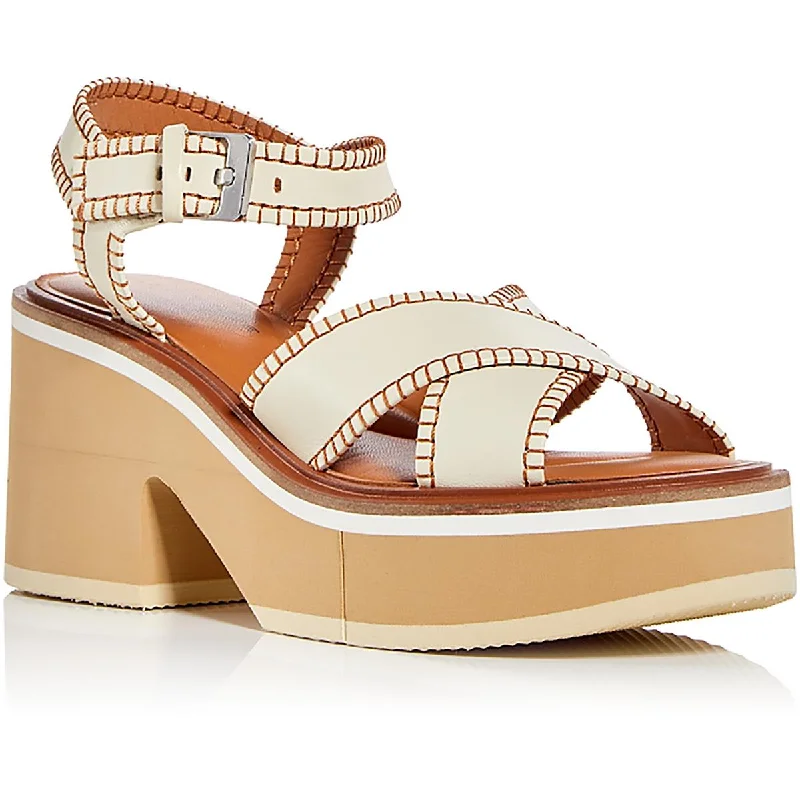Women's Leather - Strapped Sandals with a Braided Detail in Brown for a Rustic AppealCharlize Womens Ankle Strap Open Toe Platform Sandals