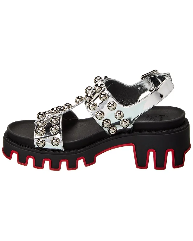 Women's Rhinestone - Embellished Open - Toe Sandals in Silver for a Glamorous Party LookChristian Louboutin Duniclou Leather Sandal Women's Rhinestone - Embellished Open - Toe Sandals in Silver for a Glamorous Party LookChristian Louboutin Duniclou Leather Sandal