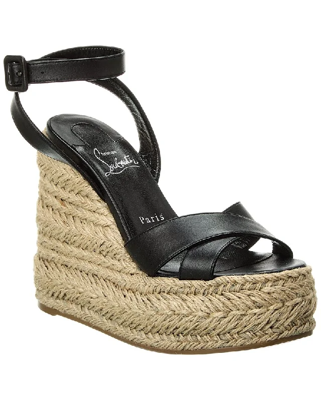 Child - Friendly Women's Sandals with a Secure Buckle in Purple for Moms on the GoChristian Louboutin Mariza Zeppa 130 Leather Wedge Sandal Child - Friendly Women's Sandals with a Secure Buckle in Purple for Moms on the GoChristian Louboutin Mariza Zeppa 130 Leather Wedge Sandal