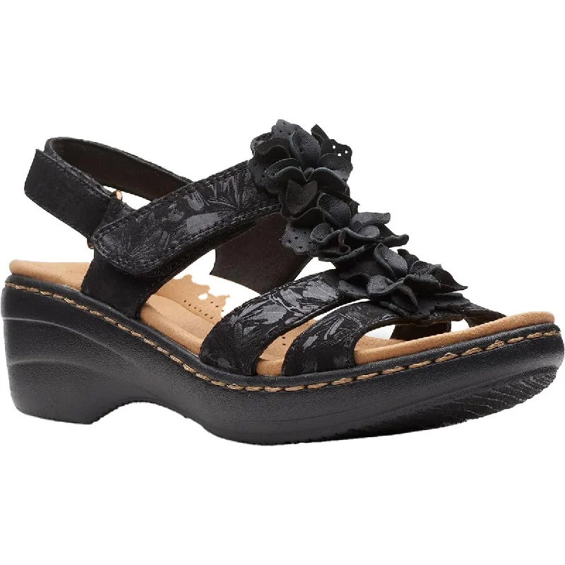 Anti - Slip Women's Sandals with a Grooved Sole in Green for Outdoor AdventuresClarks Womens Merliah Sheryl Leather Strappy Wedge Heels Anti - Slip Women's Sandals with a Grooved Sole in Green for Outdoor AdventuresClarks Womens Merliah Sheryl Leather Strappy Wedge Heels