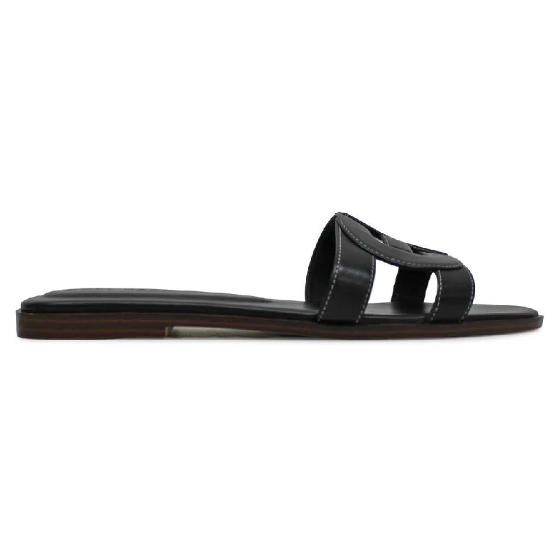 Women's Flat Slide Sandals with a Memory Foam Insole in White for All - Day ComfortChrisee Leather Women's Slides Sandals Women's Flat Slide Sandals with a Memory Foam Insole in White for All - Day ComfortChrisee Leather Women's Slides Sandals