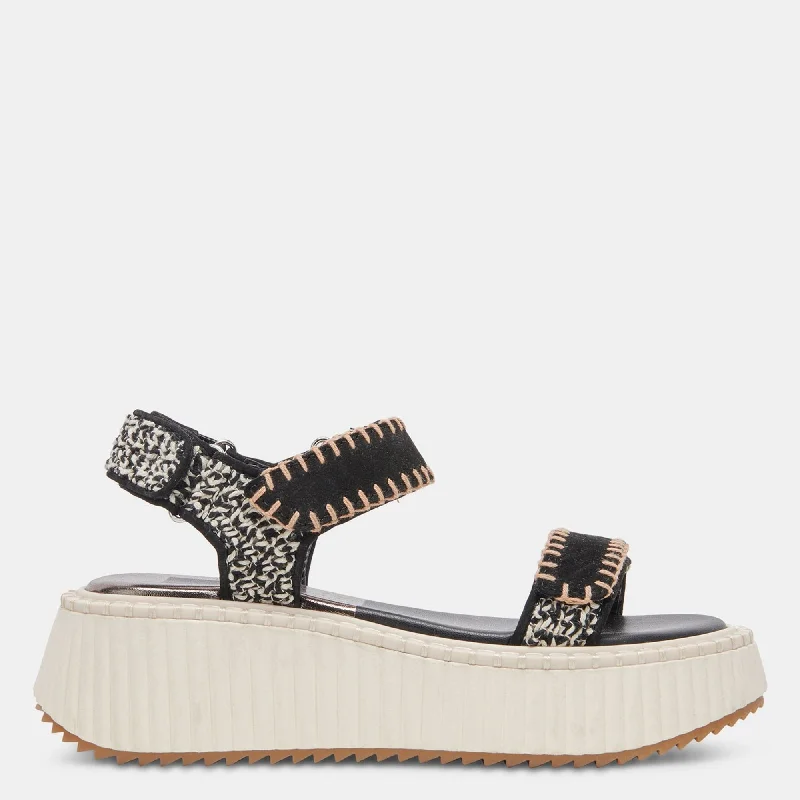 Women's Rhinestone - Embellished Open - Toe Sandals in Silver for a Glamorous Party LookDEBRA SANDALS BLACK WHITE NUBUCK Women's Rhinestone - Embellished Open - Toe Sandals in Silver for a Glamorous Party LookDEBRA SANDALS BLACK WHITE NUBUCK