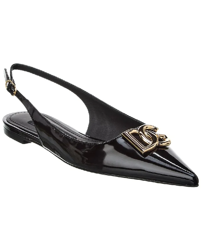 Sustainable Women's Recycled Material Sandals in Beige for Eco - Conscious ShoppersDolce & Gabbana DG Logo Leather Slingback Flat Sustainable Women's Recycled Material Sandals in Beige for Eco - Conscious ShoppersDolce & Gabbana DG Logo Leather Slingback Flat