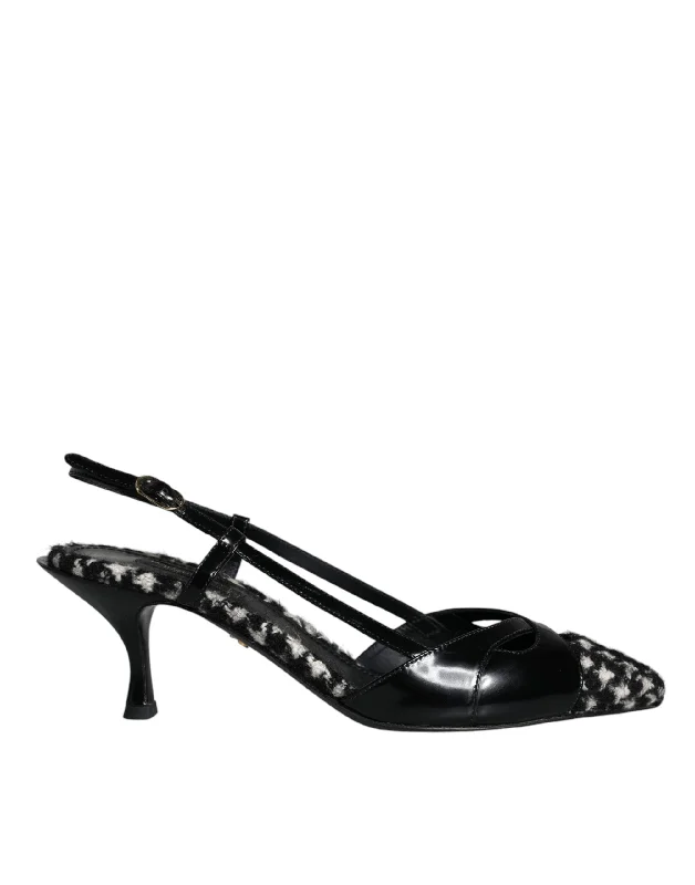 Anti - Slip Women's Sandals with a Grooved Sole in Green for Outdoor AdventuresDolce & Gabbana Leather Houndstooth Slingback Women's Shoes Anti - Slip Women's Sandals with a Grooved Sole in Green for Outdoor AdventuresDolce & Gabbana Leather Houndstooth Slingback Women's Shoes