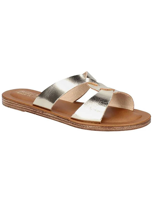 Women's Sandals with a Floral - Printed Upper in Pink for a Feminine Spring LookDov-Italy Womens Leather Slip-On Slide Sandals Women's Sandals with a Floral - Printed Upper in Pink for a Feminine Spring LookDov-Italy Womens Leather Slip-On Slide Sandals