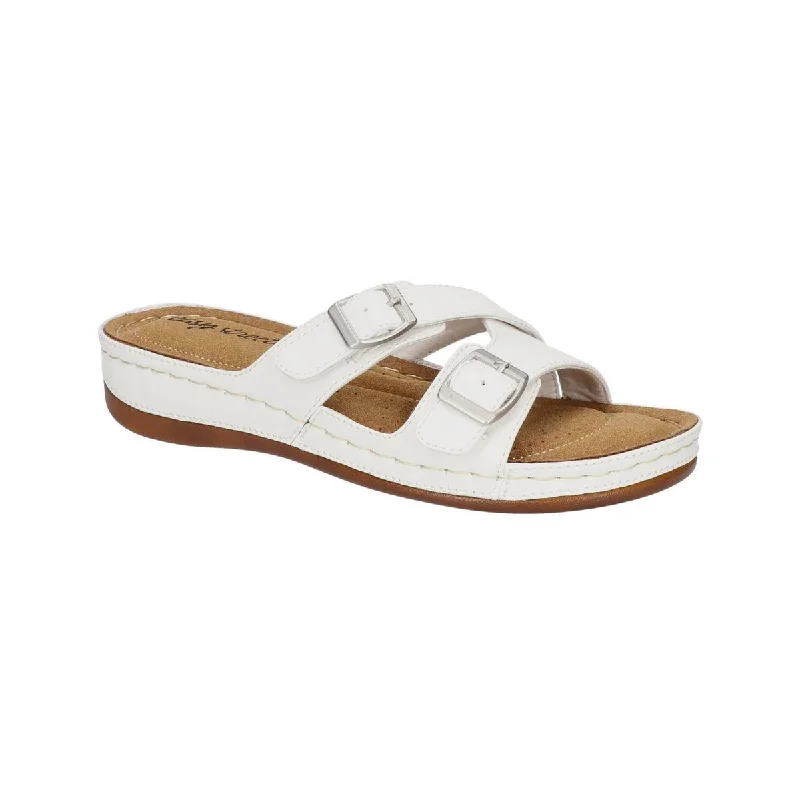 Child - Friendly Women's Sandals with a Secure Buckle in Purple for Moms on the GoEasy Street Womens Cullula Slip-On Comfort Slide Sandals Child - Friendly Women's Sandals with a Secure Buckle in Purple for Moms on the GoEasy Street Womens Cullula Slip-On Comfort Slide Sandals