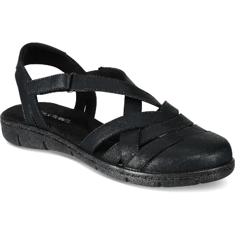 Women's Sandals with a Floral - Printed Upper in Pink for a Feminine Spring LookEasy Street Womens Garrett Faux Leather Strappy Flat Sandals Women's Sandals with a Floral - Printed Upper in Pink for a Feminine Spring LookEasy Street Womens Garrett Faux Leather Strappy Flat Sandals