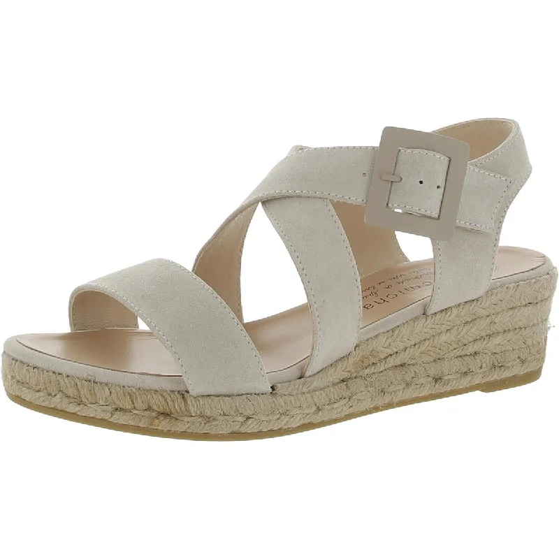 Women's Flat Slide Sandals with a Memory Foam Insole in White for All - Day ComfortEric Michael Womens Lago Suede Espadrille Wedge Sandals Women's Flat Slide Sandals with a Memory Foam Insole in White for All - Day ComfortEric Michael Womens Lago Suede Espadrille Wedge Sandals