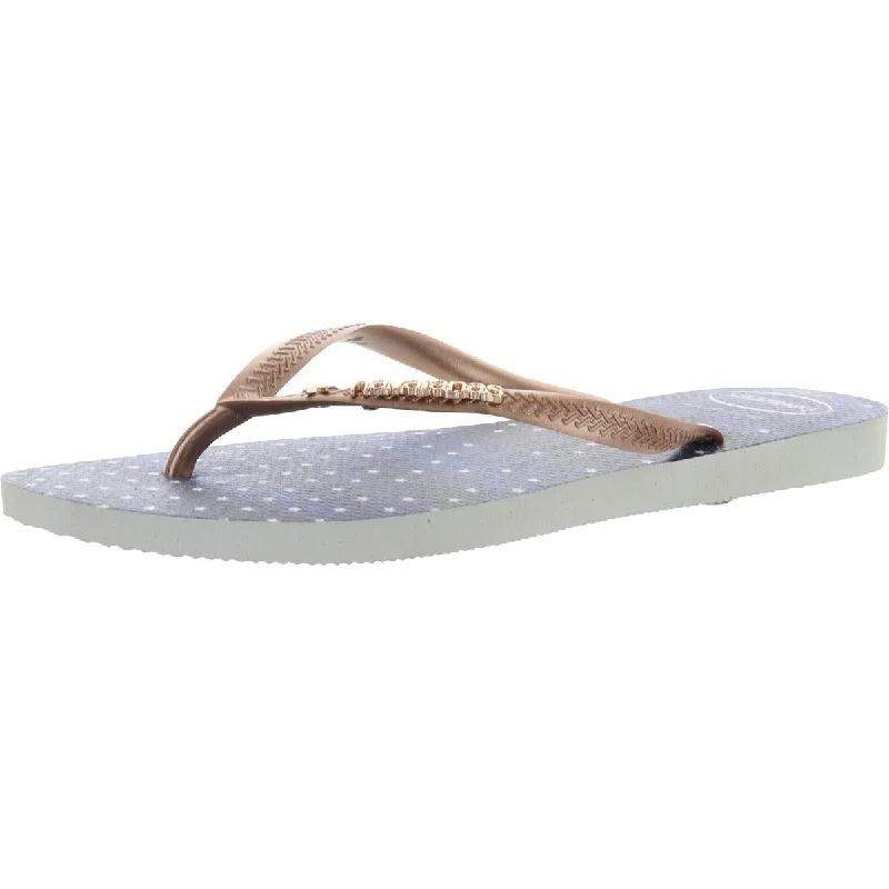 Women's Sandals with a Glitter - Coated Strap in Gold for a Sparkly Summer OutfitHavaianas Womens Slim Thong Slides Flat Sandals