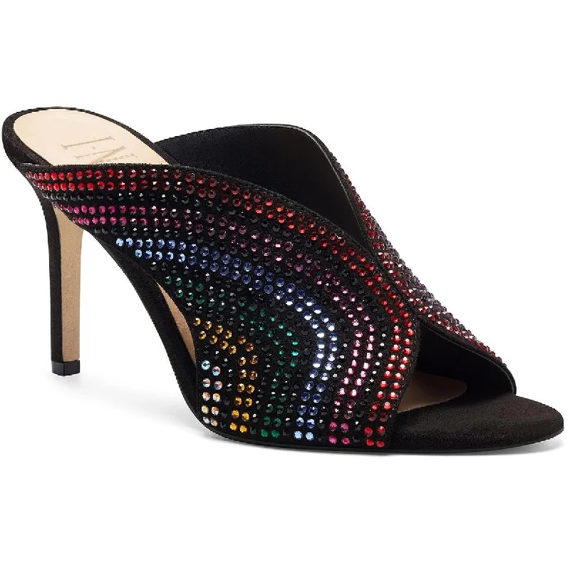 Plus Size Women's Wide - Width Platform Sandals in Black for Added Comfort and HeightINC Womens Livana Microsuede Slides Heels Plus Size Women's Wide - Width Platform Sandals in Black for Added Comfort and HeightINC Womens Livana Microsuede Slides Heels