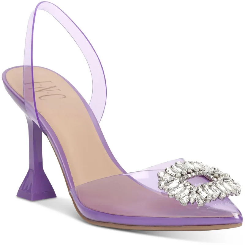 Child - Friendly Women's Sandals with a Secure Buckle in Purple for Moms on the GoINC Womens Scienna Embellished Slingback Heels Child - Friendly Women's Sandals with a Secure Buckle in Purple for Moms on the GoINC Womens Scienna Embellished Slingback Heels