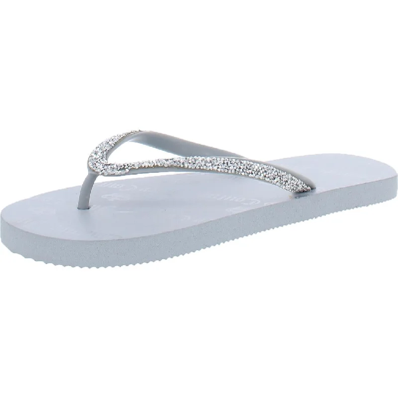 Women's Flat Slide Sandals with a Memory Foam Insole in White for All - Day ComfortJuicy Couture Womens JC-Shimmery Rhinestone Sandals Flip-Flops Women's Flat Slide Sandals with a Memory Foam Insole in White for All - Day ComfortJuicy Couture Womens JC-Shimmery Rhinestone Sandals Flip-Flops
