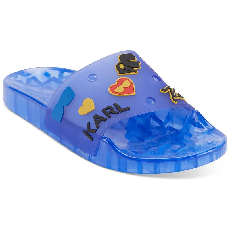 Adjustable Strap Women's Sandals with a Padded Heel in Pink for a Custom FitKarl Lagerfeld Paris Womens THEA Slip On Open Toe Pool Slides Adjustable Strap Women's Sandals with a Padded Heel in Pink for a Custom FitKarl Lagerfeld Paris Womens THEA Slip On Open Toe Pool Slides
