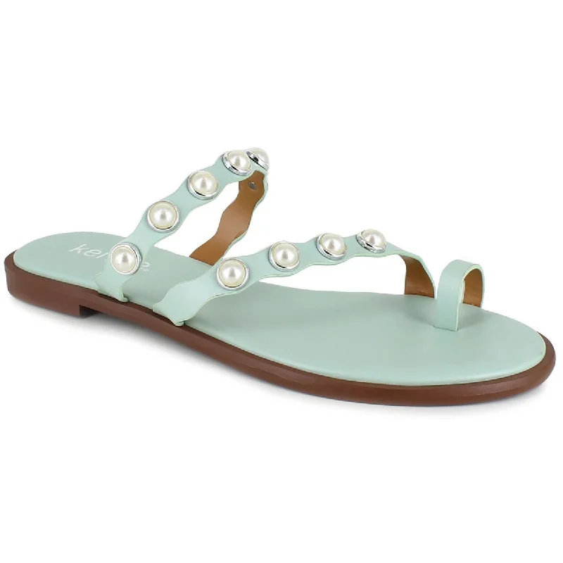 Women's Flat Slide Sandals with a Memory Foam Insole in White for All - Day ComfortKenzie Womens Maltese Open Toe Slip On Slide Sandals Women's Flat Slide Sandals with a Memory Foam Insole in White for All - Day ComfortKenzie Womens Maltese Open Toe Slip On Slide Sandals