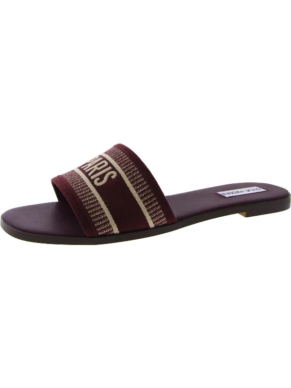 Women's Ankle - Strap Sandals with a Block Heel in Red for a Sophisticated StyleKnox Womens Square Toe Flat Slide Sandals Women's Ankle - Strap Sandals with a Block Heel in Red for a Sophisticated StyleKnox Womens Square Toe Flat Slide Sandals